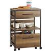 SoBuy Carrello da cucina con cassa contenitore rimovibile, carrello su ruote/serving cart/bar cart stile vintage, LxAxP ca. 60×90×45 cm FKW118-PF