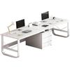 WLSQEU Scrivania Doppia Postazione per Computer e Gioco, per 2 Persone, con 3 Cassetti, per Ufficio Domestico (White, 240cm)