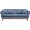 CONCEPT USINE Concept-Usine | Divano scandinavo Höga | Blu Pastello | 3 posti + 2 cuscini | Divano moderno in tessuto di design dritto con braccioli, cuscini ausiliari, schienale e seduta sfoderabili