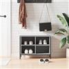 SKTQYQO Scarpiera Grigio Sonoma in Legno Multistrato e Acciaio con 4 Scomparti, 69x35x50 cm, Struttura Stabile e Resistente all'Umidità, Scaffale Portascarpe e Panca Funzionale