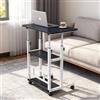 HUOLE Tavolo per computer ergonomico, scrivania regolabile in altezza, tavolo da seduto in piedi, con estremità per divano per telelavoro o lettura, 60 x 40 x 90 cm, nero e bianco