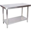 Wiltec Tavolo da lavoro in acciaio inox 120 x 60 x 85 cm con ripiano inferiore e piedi regolabili
