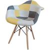 buybuy Sedia in Legno di Faggio e PP in Stile Patchwork Cucita a Mano