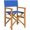 Solivagant Sedia da Regista Pieghevole Blu in Legno Massello di Teak,Blu,7.8kg