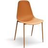 PAZZO DESIGN Sedia Alix, Set Da 4 Sedie, Arancio, In Polipropilene, Gambe Metallo, Cucina, Sala Da Pranzo, Sedia Per Ufficio - id_2068