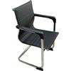 buybuy Sedia da Ufficio Professionale Ergonomica in Ecopelle e Alluminio, Design Fisso senza Rotelle, Colore Nero, 54 × 53 × 97 cm, Portata 150 kg, OC10B