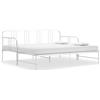 Tidyard Divano Letto Estraibile, Letto Convertibile con Struttura in Metallo Verniciato Bianco 200x90 cm, Divano con Lettino Aggiuntivo per Soggiorno e Piccoli Spazi