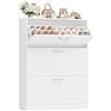 FirFurd Scarpiera Salvaspazio Slim con 3 Ante Porta Scarpe a Ribalta,Armadio per Scarpe Bianca a Divisore Regolabile e Rimovibile,Scarpiera Salvaspazio per Ingresso,Corridoio,Soggiorno,80x23.5x110cm