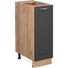 Vicco Colonna dispensa cucina Fame-Line, Antracite-oro, 30 cm | Frontale in MDF · Senza piano di lavoro · Piedini regolabili in altezza · Maniglie in metallo