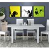 Linea Azzurra Tavolo da Pranzo Modello Firenze Made in Italy Allungabile 120x80x76,5cm + 40 Estensione Bianco Frasinato Elegante per Cucina; Soggiorno;