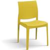 PAZZO DESIGN Sedia Alberto, Set Da 4 Sedie, Giallo Senape, Polipropilene, Cucina, Sala Da Pranzo, Ufficio, Impilabile - id_2026