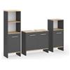 Vicco Set di mobili da bagno Karli, Antracite/Rovere dorato 65 cm | 3 pezzi · Mobile sottolavabo · Scaffale da bagno grande · Scaffale da bagno piccolo