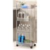 YSPZDQ Carrello Portaoggetti Multifunzionale 2/3/4 Livelli con Ruote 360° - Carrello di Servizio Robusto con Maniglia e Ganci, Scaffale Mobile per Cucina, Bagno, Ufficio - Salvaspazio(Clear,4Tier)