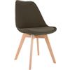 CLP Sedia da Pranzo Linares Plastic I Tessuto I Velluto I Corda I Aspetto Pelle I Poltrona con Struttura in Legno, Colore:Marrone, Materiale:Stoffa