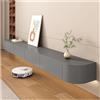KSYGINXD Mobile Porta TV Sospeso, Mensola Porta TV A Parete, Mobiletto Porta TV Basso Da Appoggiare O Appendere, Console Multimediale Per Centro Di Intrattenimento(Grey,140x24x20cm)