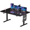 SANODESK Scrivania Gaming Regolabile 160x60 cm, Elettrica con Memoria e Gancio, Nero
