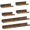 WOLTU Set di 6 Mensola da Muro, Mensola Sospesa, Scaffale da Parete in MDF per Soggiorno, Cucina, Camera da Letto, Ufficio, vintage, marrone, RG9491hov-2