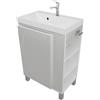 paplinskimoebel - Mobile base con lavabo SEVA, 57 cm di larghezza, Set di mobili da bagno per bagno e WC ospiti, Lavabo in piedi o sospeso, Mobiletto con portarotolo - Bianco