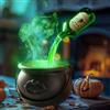 Homtrator Halloween Decorations Indoor - Cauldron Halloween Decor with Magic Floating Potion Bottles And Diffuser, DIY Floating Potion Black Plastic Witches Bowl Set, Hocus Pocus Party Decor for Home Mantel