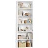 WOLTU Libreria, scaffale con 6 ripiani regolabili, scaffale aperto, divisorio in piedi, per soggiorno, ufficio, camera da letto, 60 x 180 x 23,5 cm, bianco, SK052ws