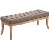 CLP Panca Design Chesterfield Ramses In Stoffa I Panchina Ingresso Capitonné Telaio Legno Chiaro I Panchina Fondo Letto Capitonné, Colore:tortora, Dimensione:120 cm