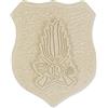 Maestro d'arte De Iaco Alfredo Statuetta Crest Guardia di Finanza Scudetto in Pietra Leccese 18,5x21 cm