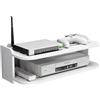Guoyoocc Scaffale del Set-Top Box,DVD supporto da parete con mensola,Console TV sospesa a Parete,per decoder via cavo/Router/Telecomandi/Lettori DVD/Console di gioco,Bianc