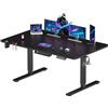 SANODESK Scrivania Gaming Regolabile 200x80 cm, Elettrica con Memoria e Gancio, Nero