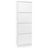 Decor Space Scarpiera Slim in metallo con ante basculanti porta scarpe salvaspazio da interno ed esterno Made in Italy (Bianco, 4 Ante)