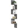VASAGLE Libreria Angolare, Mensola Angolare da Muro, Scaffale da Parete a 5 Ripiani, 126 x 20 cm, in Camera da Letto Soggiorno Bagno Studio, Porta Piante, Grigio Tortora LBC072G49