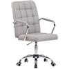 CLP Sedia Girevole Scrivania Terni Con Braccioli In Stoffa O Similpelle I Poltroncina Studio Con Ruote, Colore:grigio, Materiale:Stoffa