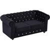 Vente-unique - Divano fisso 2 posti Chesterfield - velluto - nero