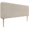 DHOME Testiera Imbottita Liscia Arrotondata in Velluto a Coste Premium con Gambe per Parete Acustica Testate Fonoassorbenti Testata Letto Camera da Letto (Beige, 160cm)