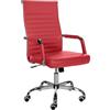 CLP Sedia Ergonomica Per Ufficio Amadora I Sedia Regolabile In Altezza E Girevole A 360 Gradi I Rivestimento In Similpelle O Tessuto | Colore rosso Materiale Finta pelle