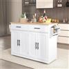 Oxtao Kitchen Island - Isola da cucina, 120 x 71 x 91,5 cm, con piano di lavoro pieghevole, con ruote e gambe in legno intercambiabili, per cucina e sala da pranzo (bianco)