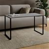 AKKE Tavolino Da Salotto Con Gambe In Metallo Piano Laminato Tavolo Rettangolare Altezza 55 cm Tavolino Da Soggiorno Stile Loft Crespo