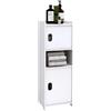HUOLE - Armadietto per bagno, piccolo mobile di stoccaggio per toilette, armadio per toilette con porta spazzolino WC, mobile da bagno autoportante in legno, 24 x 20 x 72 cm - Bianco