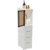 Duoruameng Armadietto da bagno, altezza 102 cm, con 4 cassetti e ruote, organizer multiuso per bagno, soggiorno, corridoio