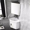 DYUNCZ Angolo Mobile Bagno con Lavaboin Ceramica e Mobiletto a Specchio, Set di Mobile Bagno Sospeso, Piccolo Mobile Bagno Angolare con Rubinetto e Scarico, for Piccoli Spazi(Wit,43cm/17)