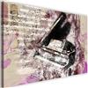 Feeby Quadro su Tela Astratto Qualita Fotografica Pianoforte Musica Rosa 60x40 cm