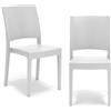 REDÒKASA Sedia in polipropilene FLORA, MADE IN ITALY, impilabile, resistente ai raggi UV, design moderno, ideale per interno ed esterno (2, Bianco - Senza Braccioli)