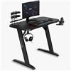 SENSE7 Scrivania Nomad Basic, tavolo gaming 120x60 con gancio per cuffie, porta bevande, supporto controller e superficie in fibra di carbonio, Ergonomico e ideale per il gaming