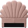 Vente-unique - Testata letto conchiglia 120 cm Velluto Rosa - MONICA
