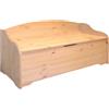 MA MAISON Cassapanca Baule in Legno Massello 100x41x67h cm con Schienale - Contenitore Portaoggetti in Abete, Antipolvere, da Interno e da Esterno - Per Giardino con Coperchio