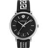 Versace Orologio da polso da uomo al quarzo fashion cinturino in leather black cassa in stainless steel display analogico black - VE5A01321