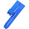ROUHO Flessibile Gomma Cinturino Orologio Ricambio Resistente Sudore Bracciale Orologio per Breitling Superocean Blackbird-Azzurro 20mm