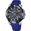 Festina Orologio Uomo Analogico - Gomma Blu - Movimento al Quarzo - Cronografo - Calendario - Vetro Minerale Alta Resistenza - Impermeabile 10 ATM - F20642/1 Chrono Bike