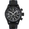 TW Steel Swiss Volante Mens 48mm Quartz Watch with Black Dial Black Leather Strap, and Date Calendar SVS306