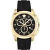Versace Orologio da polso da uomo, cronografo Chrono GEO, nero, oro, 43 mm, VE7CA0423, cinghia