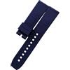 ROUHO Flessibile Gomma Cinturino Orologio Ricambio Resistente Sudore Bracciale Orologio per Breitling Superocean Blackbird-Blu Scuro 20mm